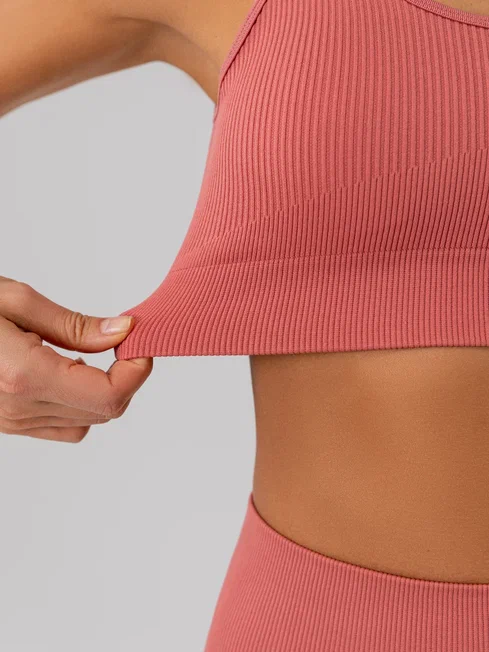 Топ бра спортивный с чашками (Розовый, S)