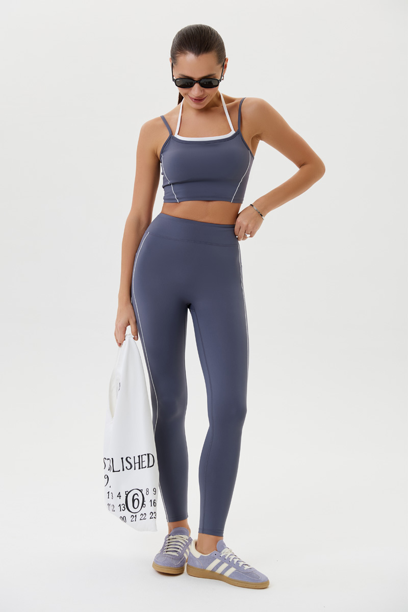 Топ спортивный с двойными бретельками (Серый, S)