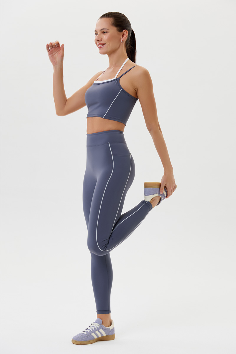 Леггинсы с карманами спортивные (Серый, S)