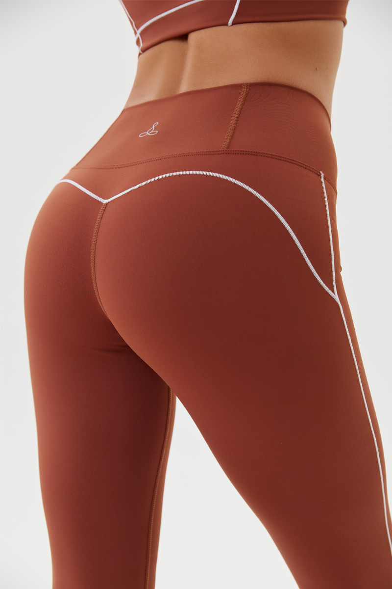 Леггинсы клеш спортивные (Коричневый, S)