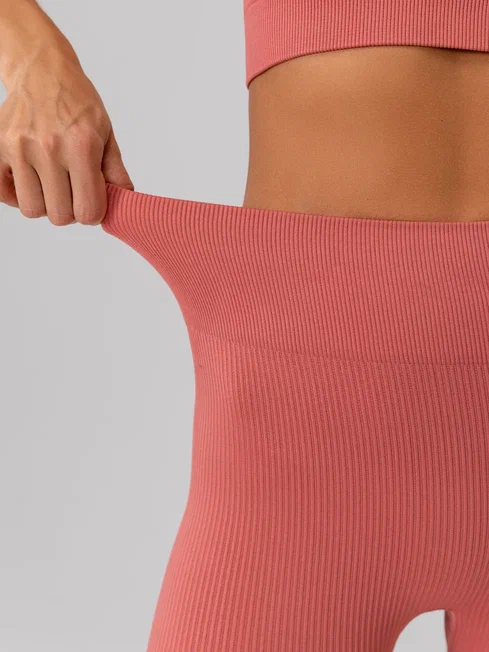 Леггинсы в рубчик (Розовый, S)