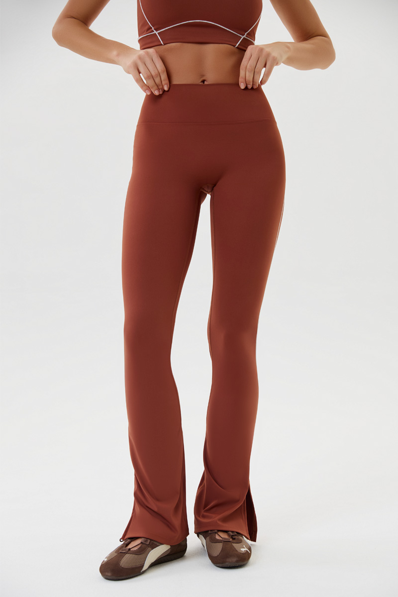 Леггинсы клеш спортивные (Коричневый, S)