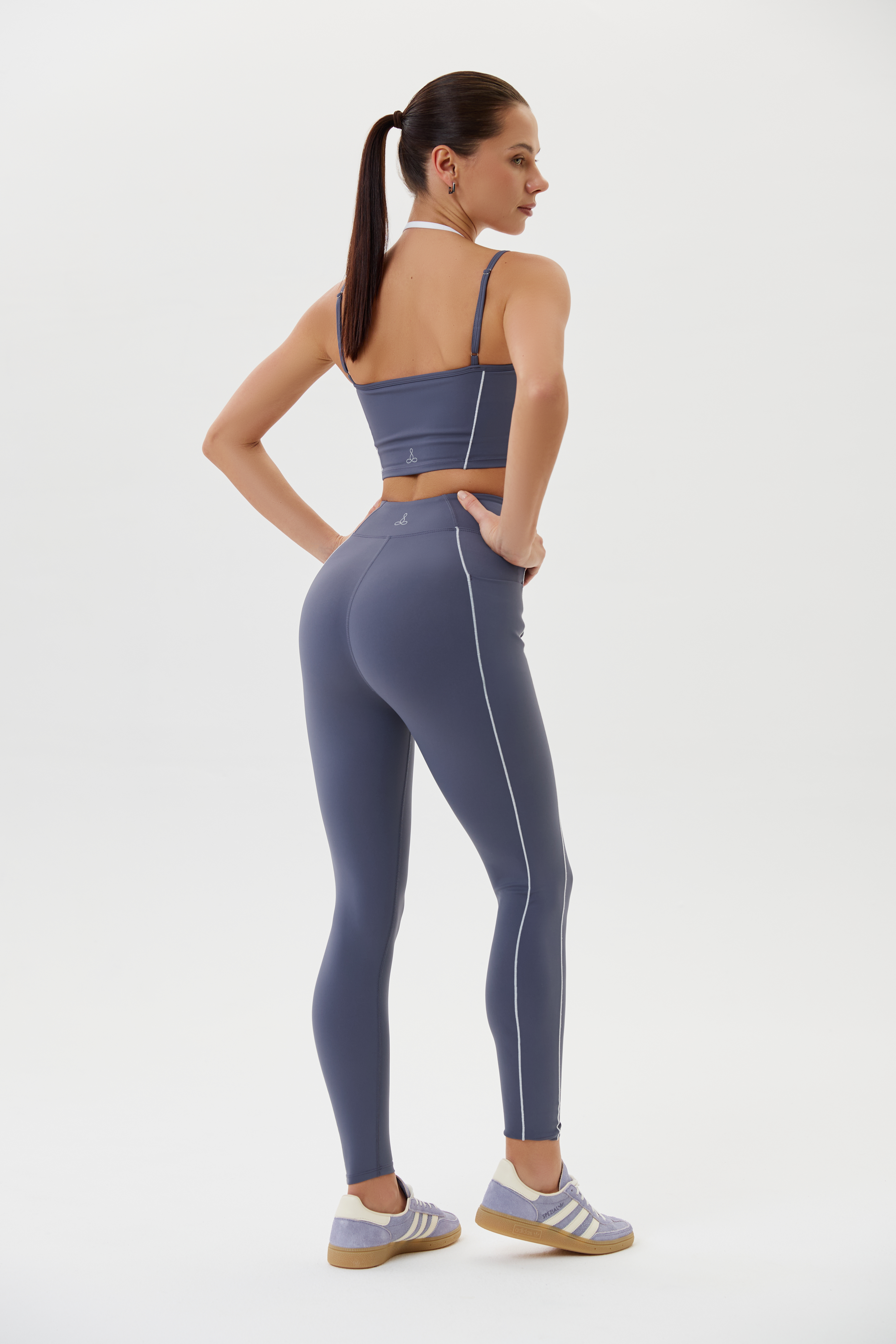 Леггинсы с карманами спортивные (Серый, S)