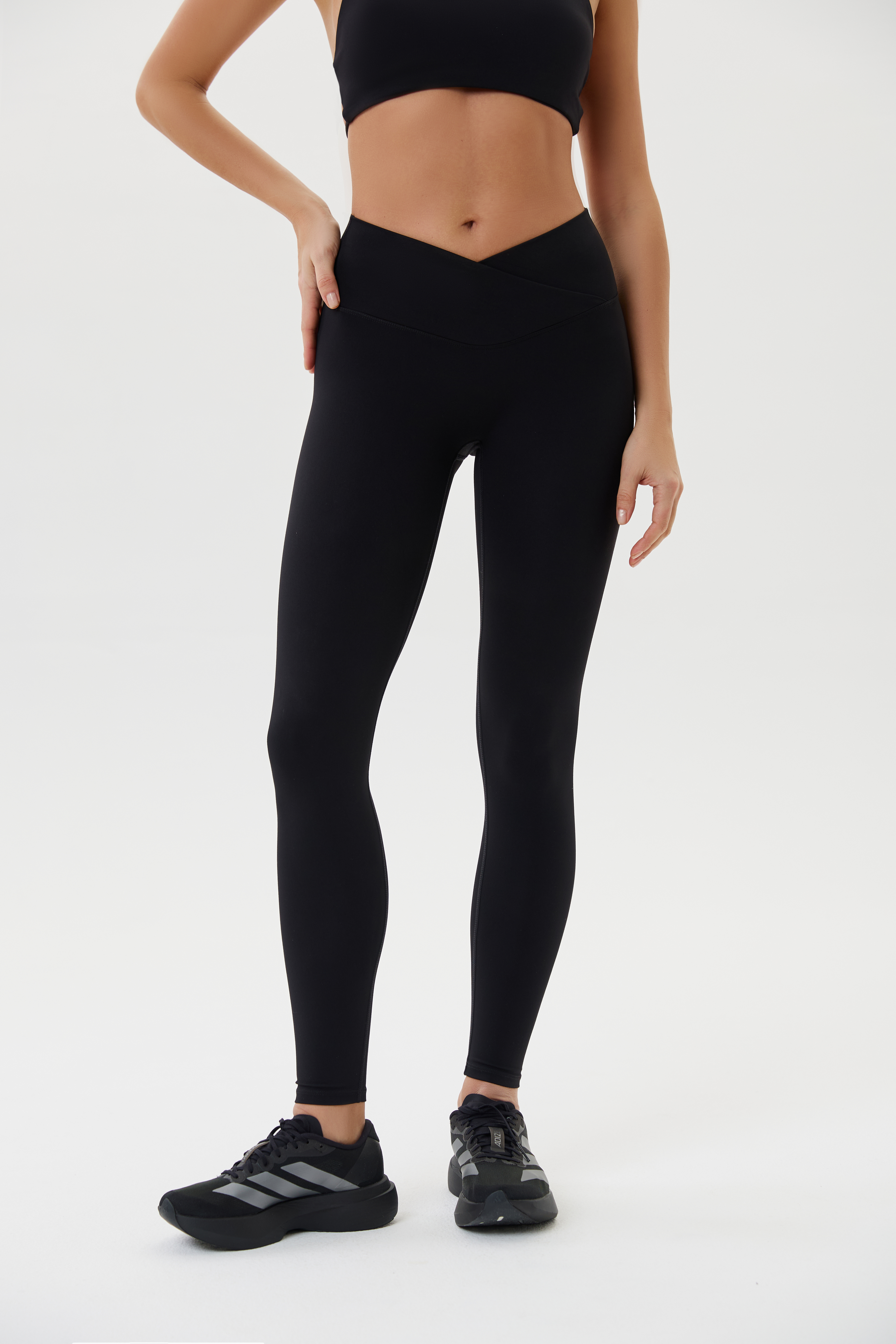 Леггинсы с галочкой спортивные (Черный, S)