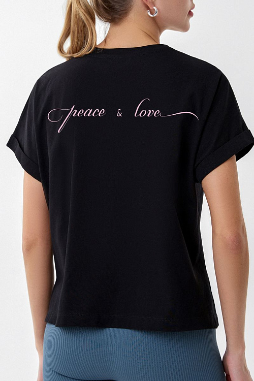Футболка Peace & Love (Черный, M)