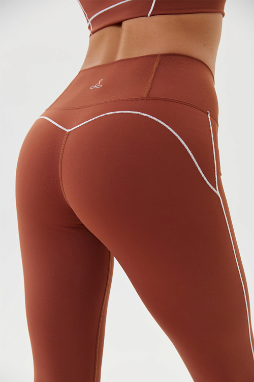 Леггинсы клеш спортивные (Коричневый, S)