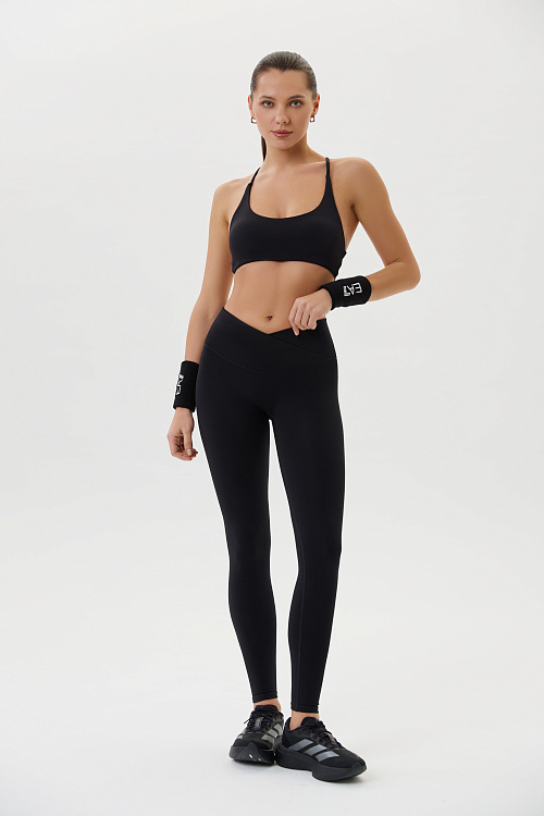 Леггинсы с галочкой спортивные (Черный, S)