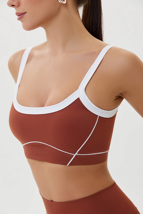 Топ бра спортивный (Коричневый, S)