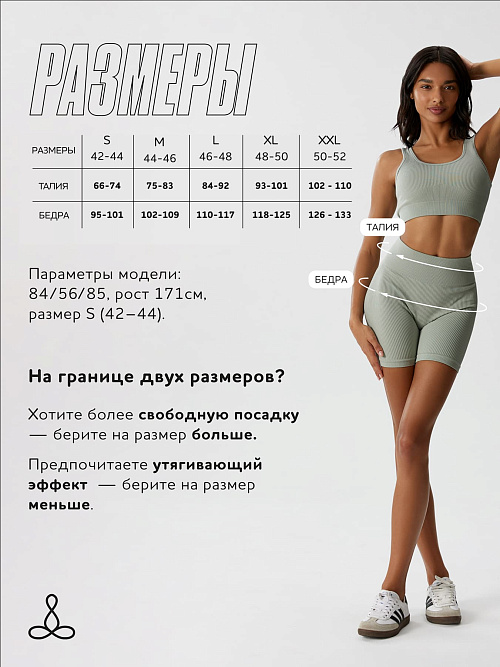 Велосипедки в рубчик (Мятный, S)