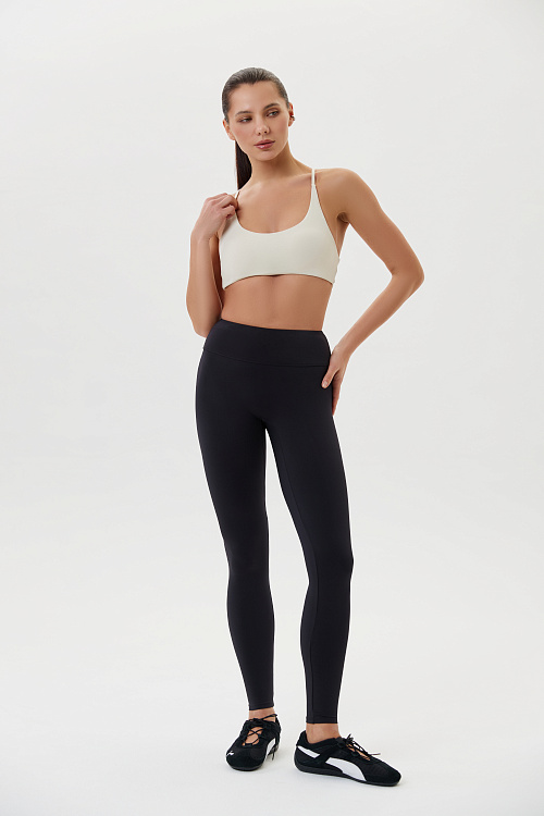 Топ спортивный на тонких бретельках (Молочный, S)