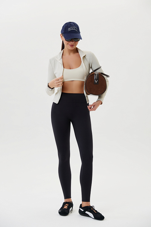 Топ спортивный на тонких бретельках (Молочный, S)