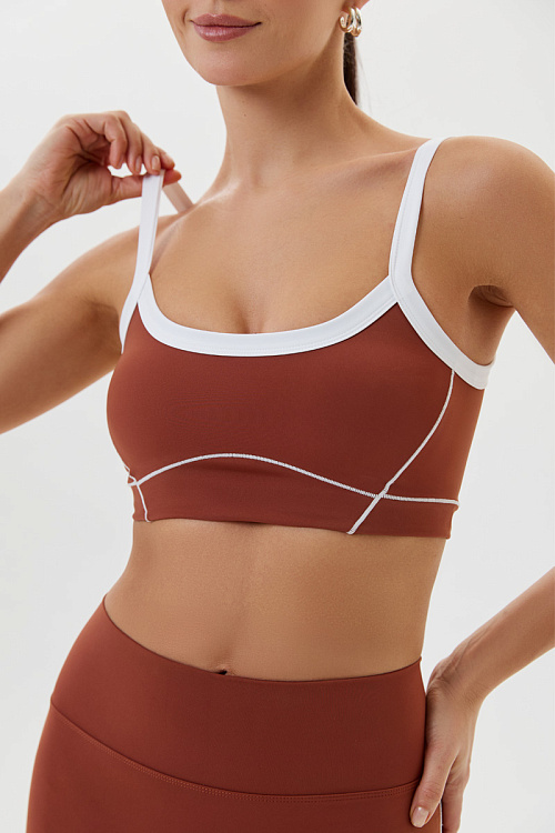 Топ бра спортивный (Коричневый, S)