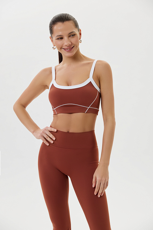 Топ бра спортивный (Коричневый, S)
